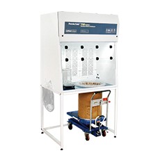 AirClean Systems PowderSafe Bulk Powder Handling Enclosure, with Base Stand and Digital Airflow Monitor, Non-Sterile, 5'