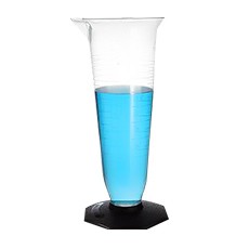Conical Cylinder, Graduated Plastic, Dual Scale, 250 mL